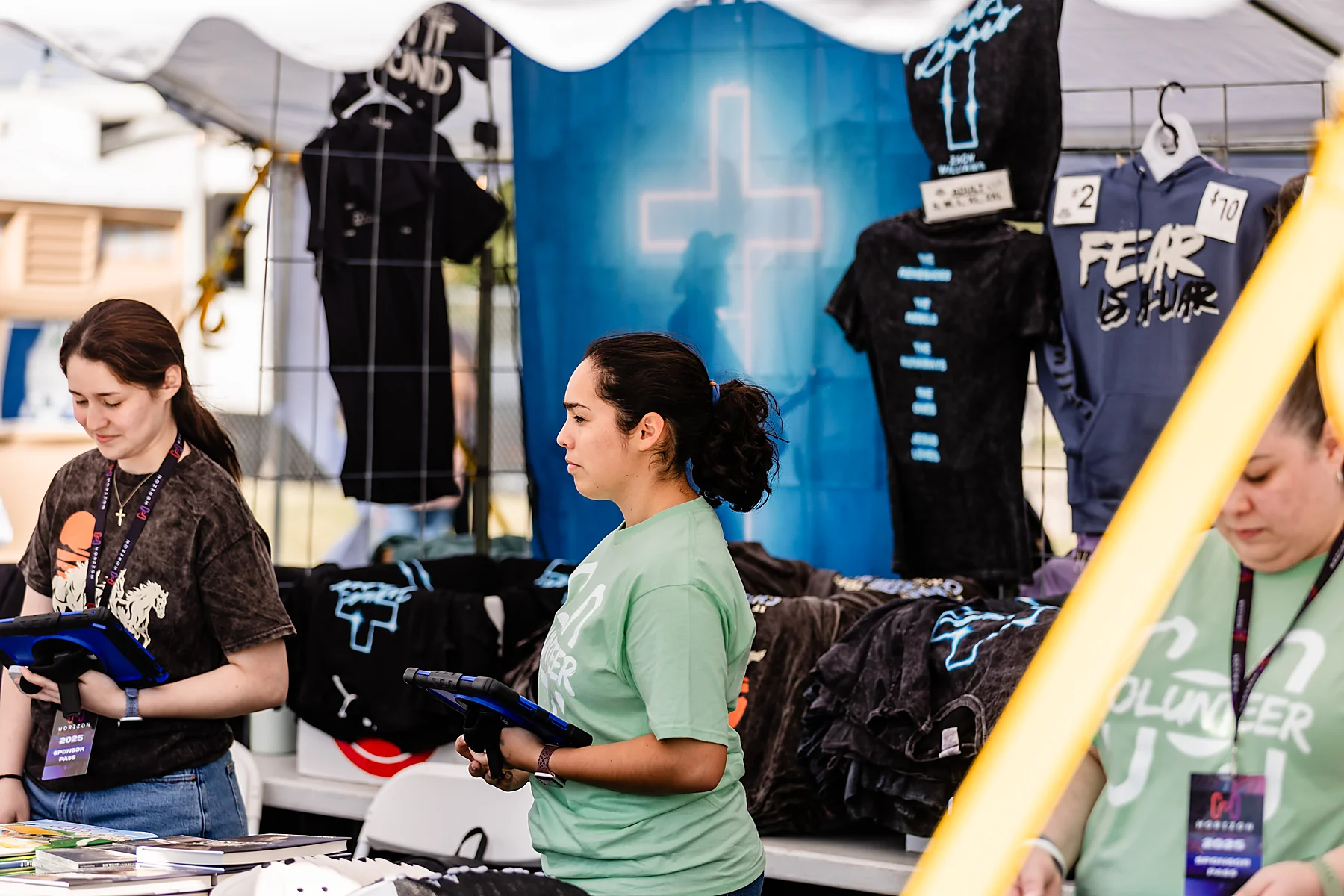 Volunteers serving together at Horizon Music Festival